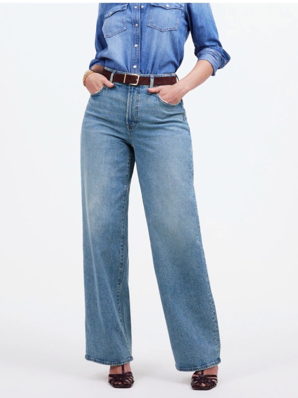 Madewell The Curvy Perfect Vintage High Rise Wide-Leg Jean Enmore Wash Size 33